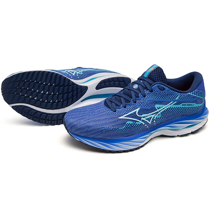 Mizuno Women's Wave Rider 27 Running Shoes Ultramarine/White/Aquarius-5